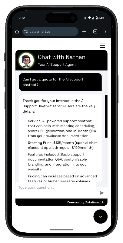 Nathan offering to book a phone or video call and open a support ticket